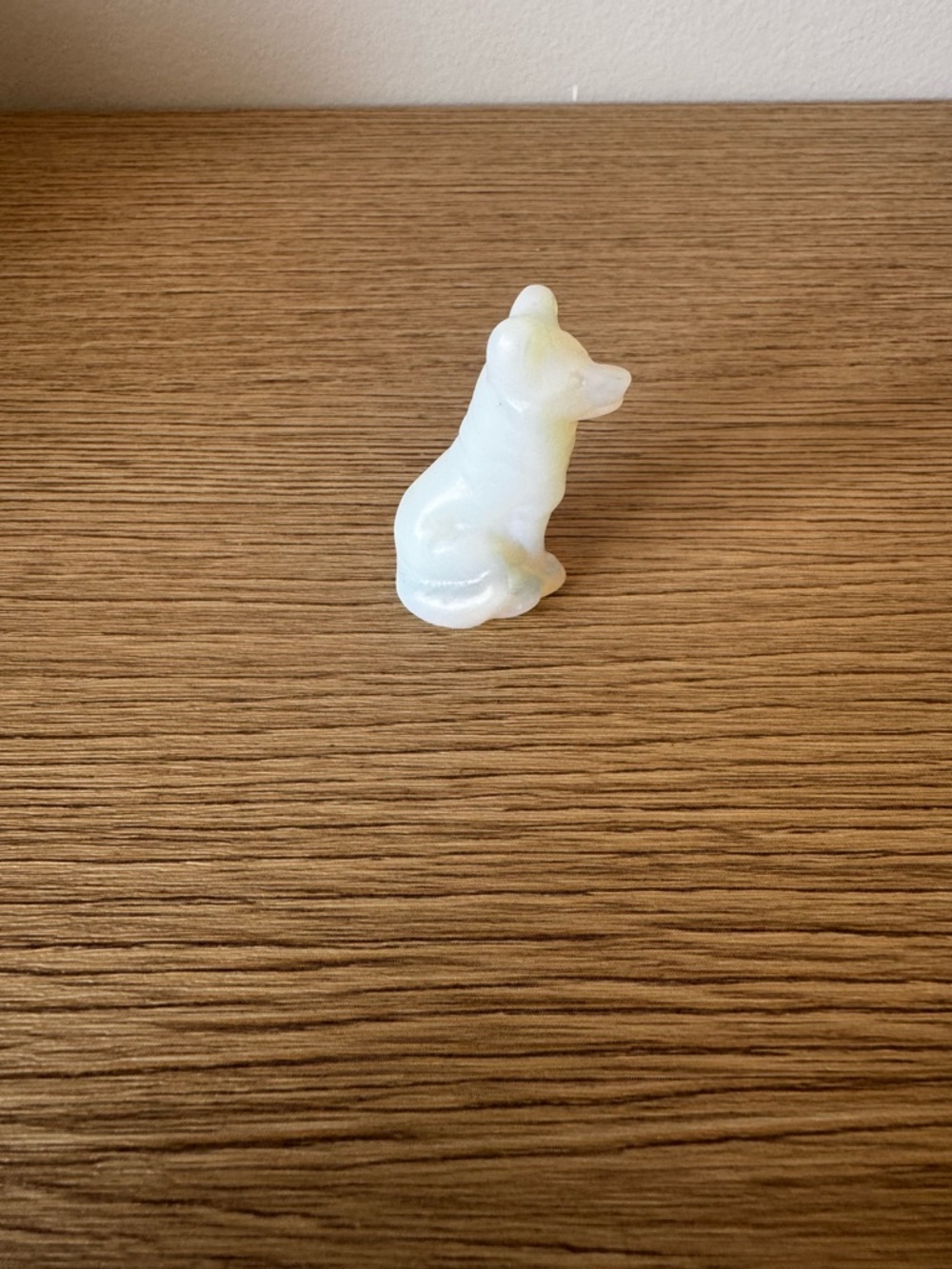 Small Opalite White Dog Figurine
